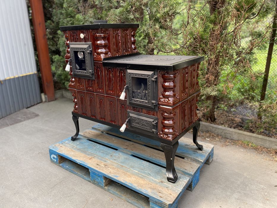 Piec kuchenny kaflowy szamotowy, kuchnia kaflowa węglowa, angielka