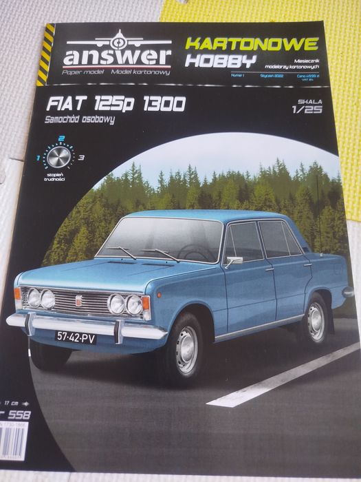 Model kartonowy Fiat 125p, Jelcz 315, czołg 7tp