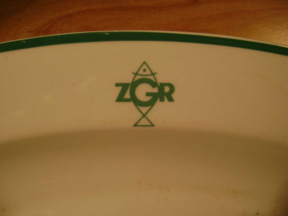 Starocie z PRL - Półmisek z logo ZGR do rozpoznania 38 cm długości