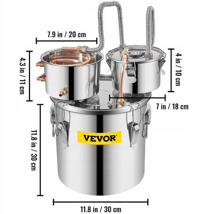 Destylator do ALKOHOLU BIMBRU Wina DESTYLARKA do warzenia piwa 19L