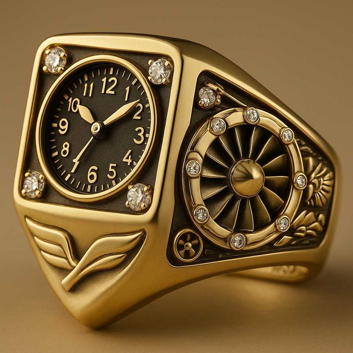 Sygnet kapitana dla pilota złoty pierścień lotniczy pr 750 waga 18g