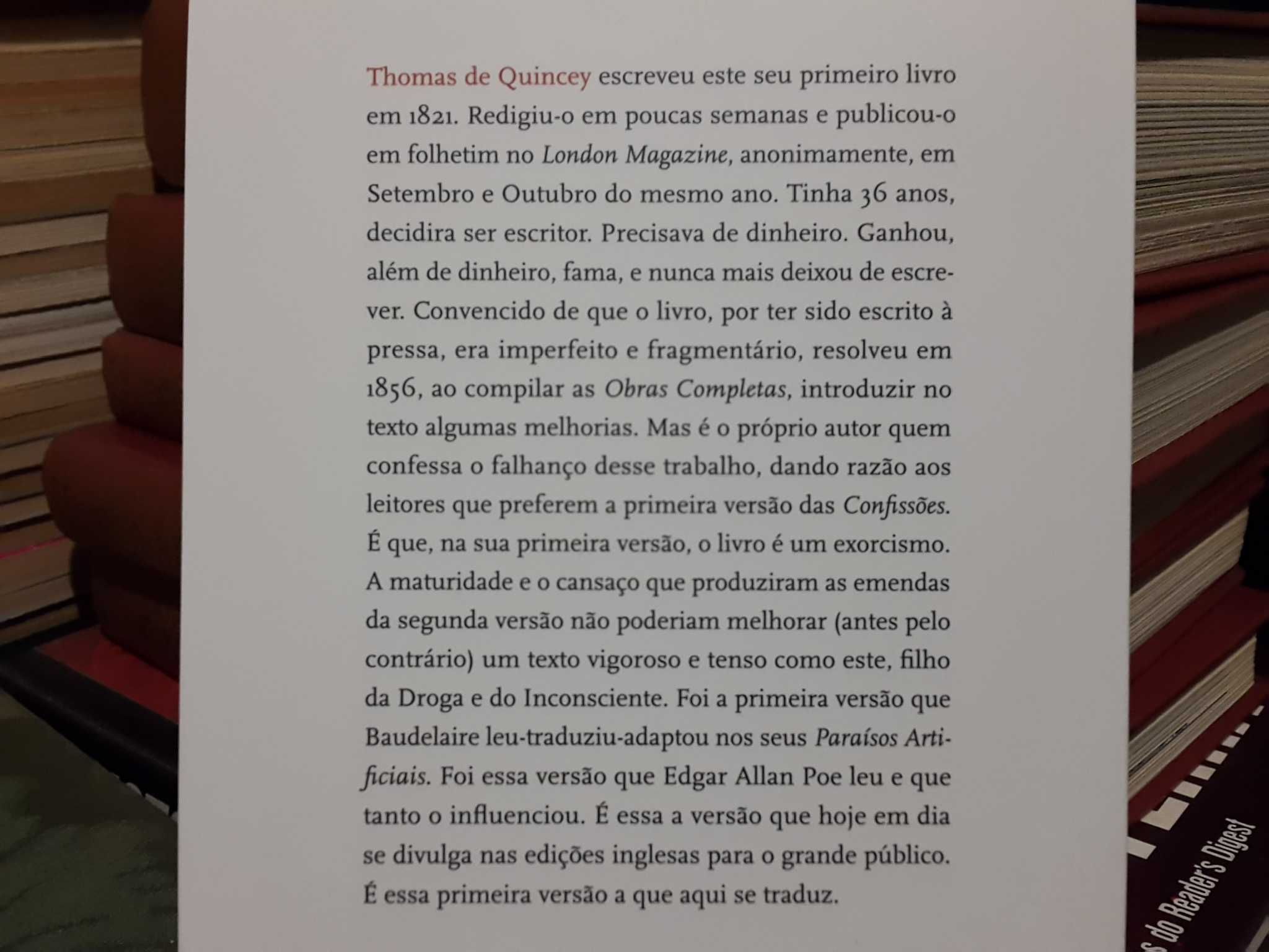 Thomas de Quincey - Confissões de um Opiómano Inglês