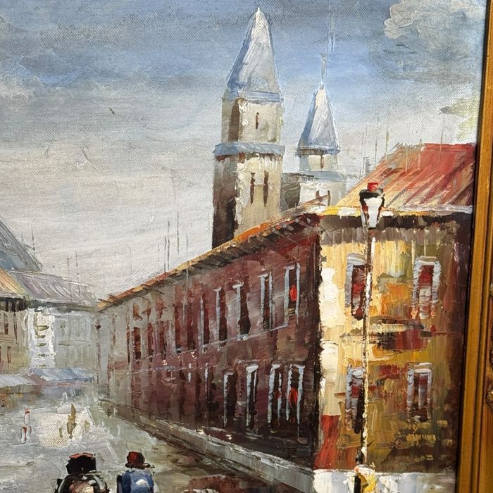 Obraz olejny Warszawa krakowskie przedmieście sygnowany B41/1162