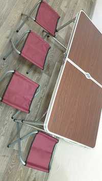 Стіл розкладний для дому,дачі/ Стіл+4 стільця в комплект пікнік/стол