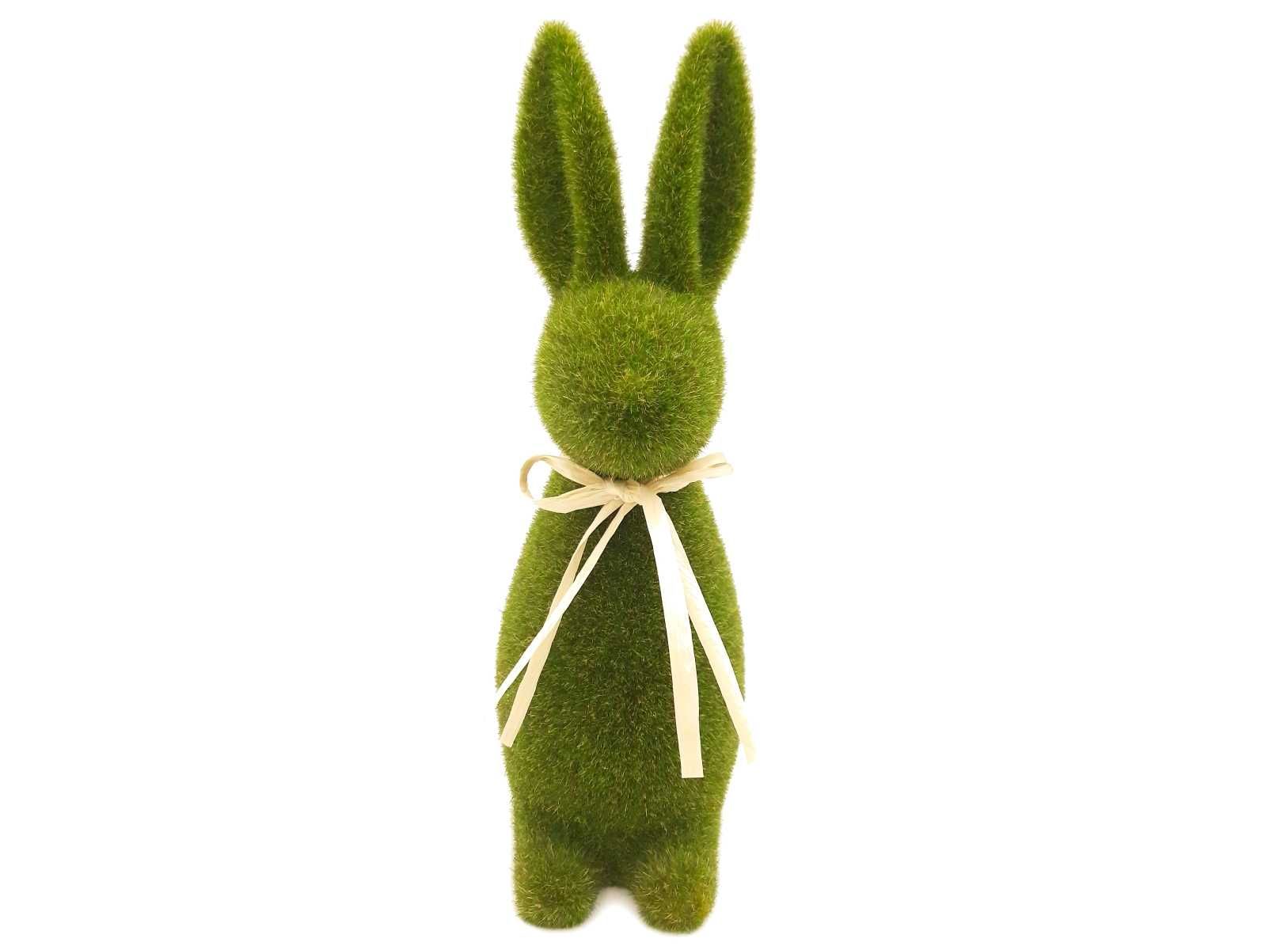 Zajączek wielkanocny zając z kokardką królik króliczek zielony 30 cm
