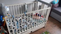 Łóżeczko dziecięce 120x60 z materacem pojemnik szuflada