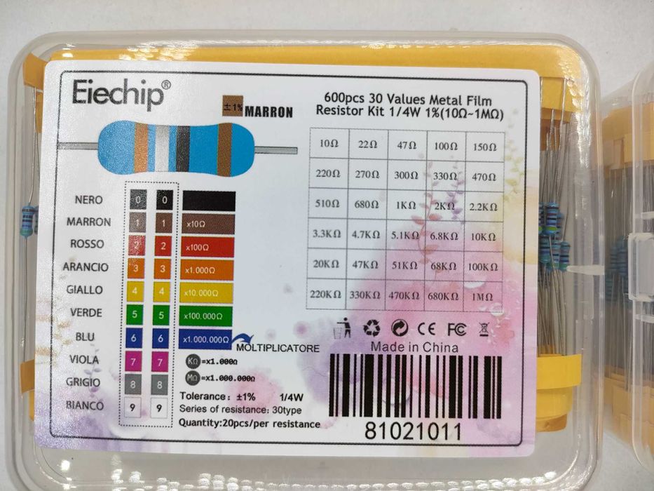 Наборы резисторов(1 Ом - 1 МОм) 300шт/600шт/820шт