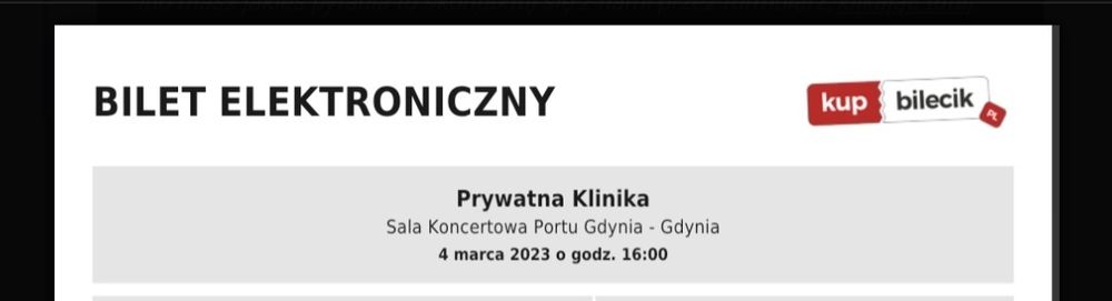 2 bilety na spektakl Prywatna Klinika 04.03.2023 Gdynia