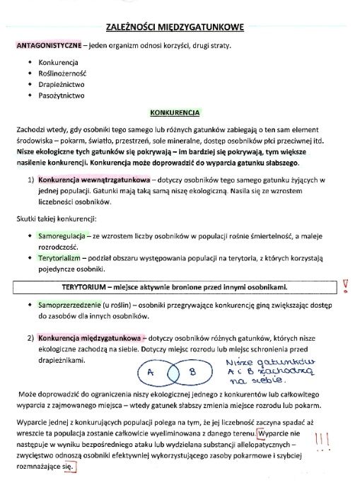 Biologia / notatki / matura / liceum / pdf / EKOLOGIA / EWOLUCJA