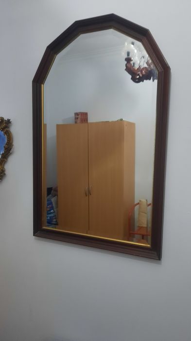 Espelho madeira escura 98x63