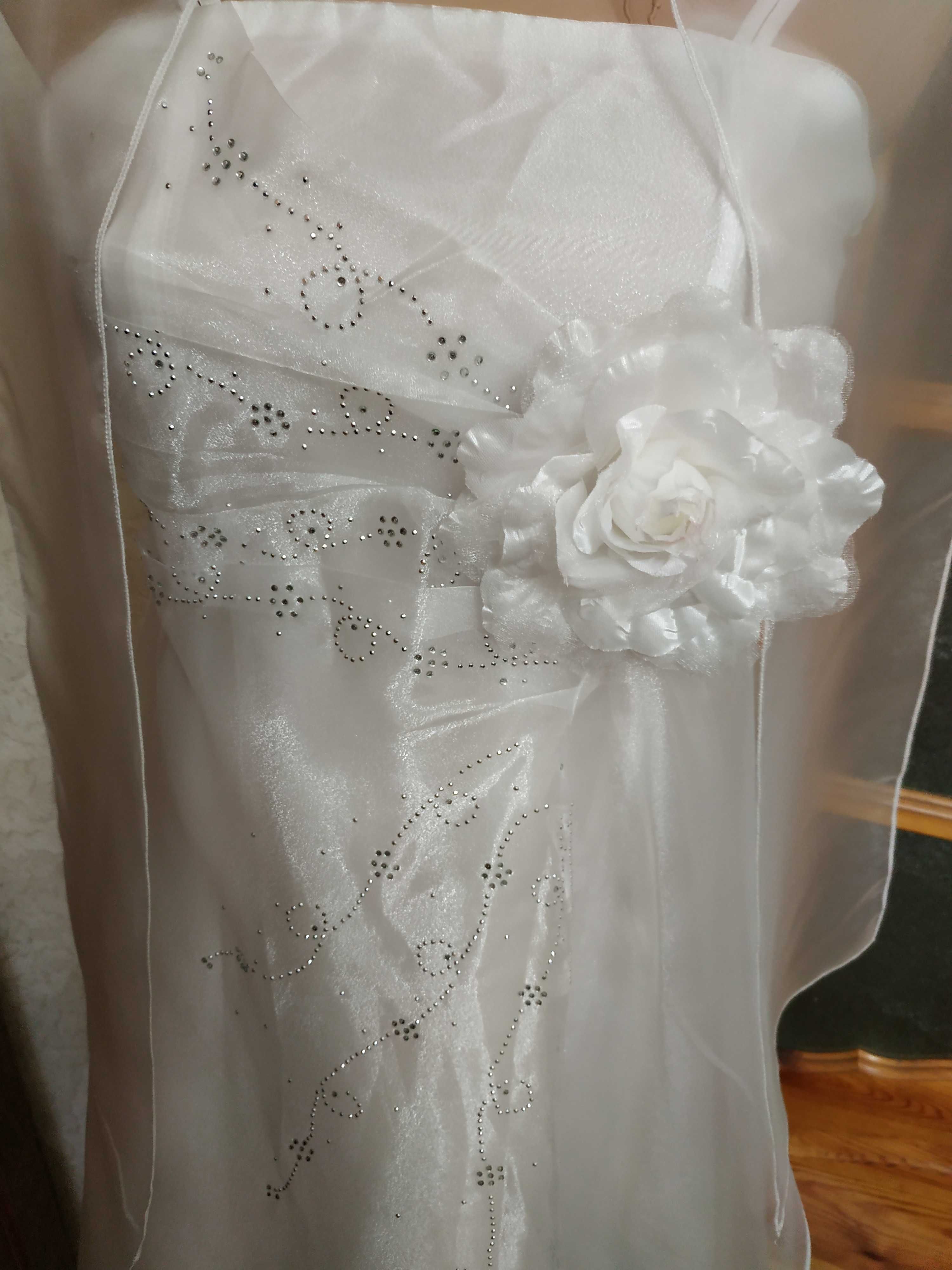 Нарядное белое платье для девочки с накидкой на причастие, выпускной