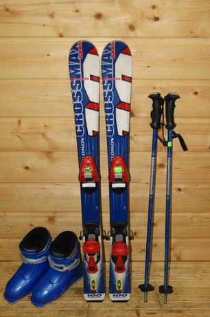 ZESTAW narty dziecięce Salomon 100 cm + buty narciarskie Alpina 20
