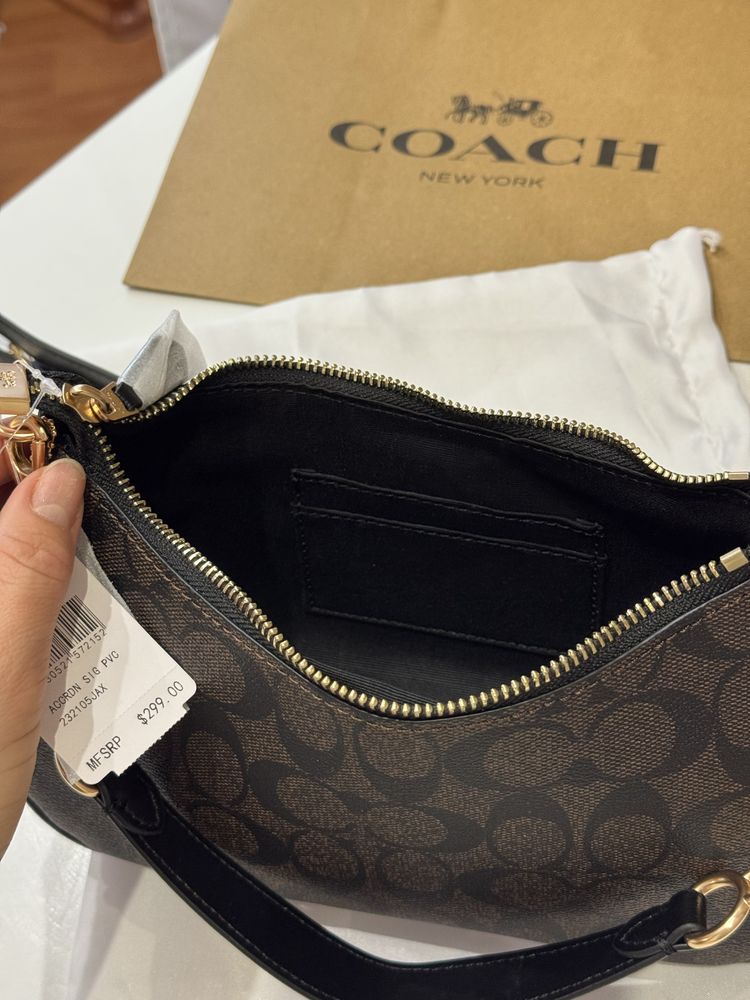 Сумочка Coach Teri коричнево-чорна сумка вечірня