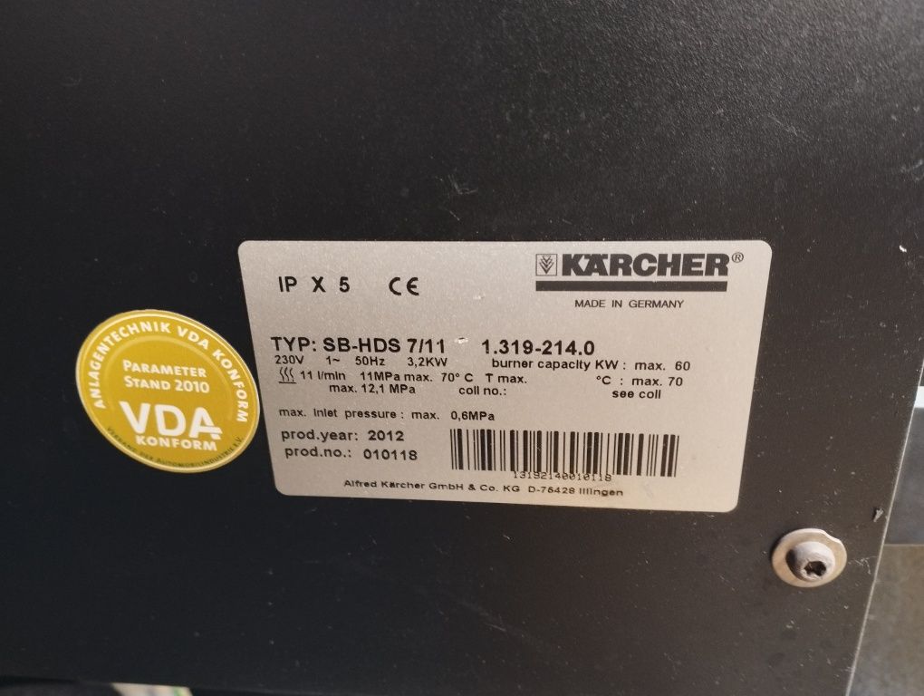 Myjnia Samoobsługowa Karcher HDS-C 7/11 1.319-214.0 l