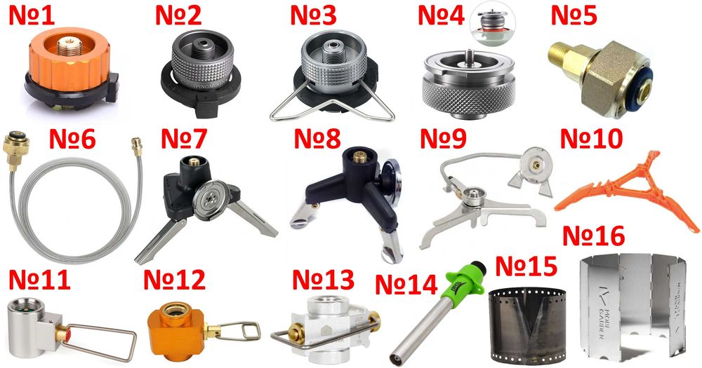 Перехідник для цангових різьбових побутових балонів тринога п’єзо