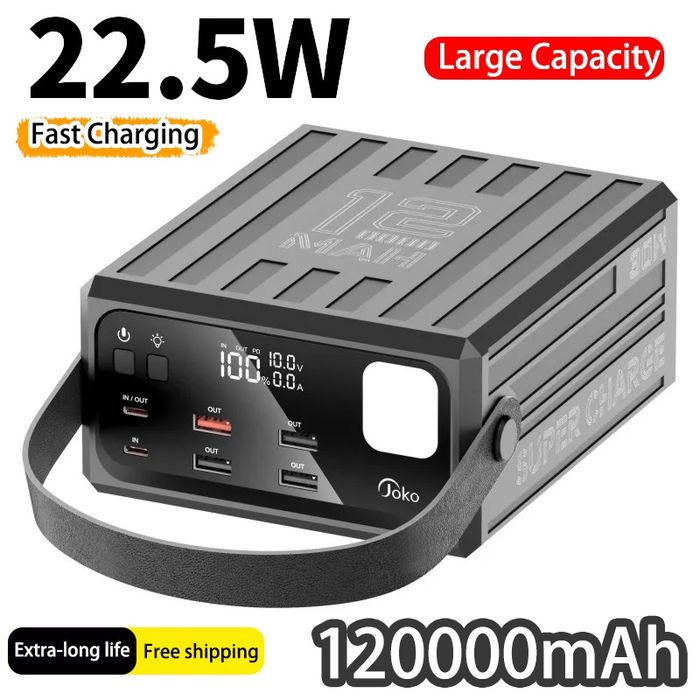 Павербанк 120000 mAh.(30w) велика ємність.В Наявності 2шт