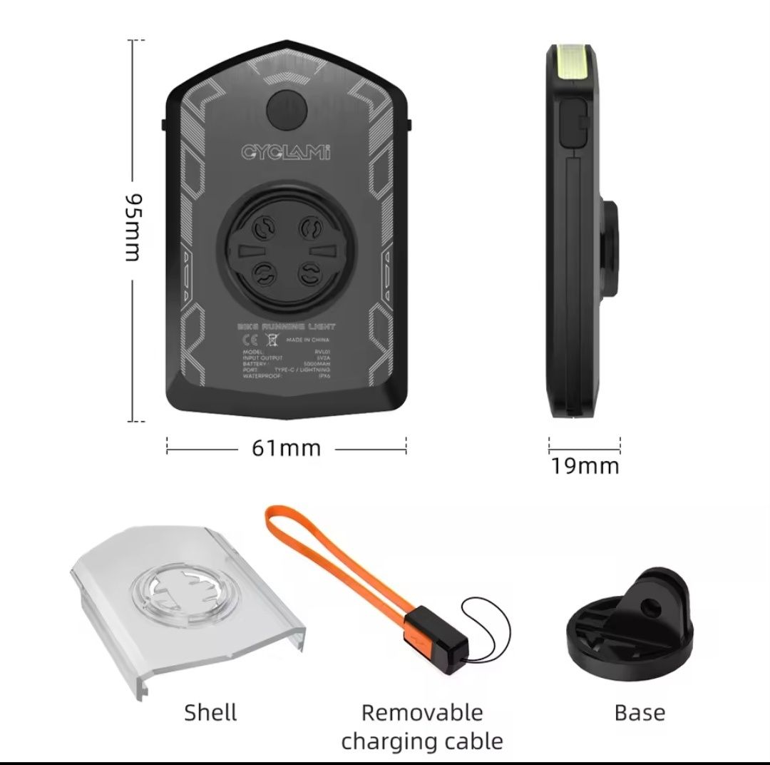 Światło rowerowe powerbank 5000mah