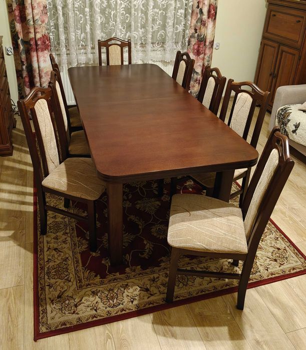 Stół 200 x 90 cm +  komplet krzeseł