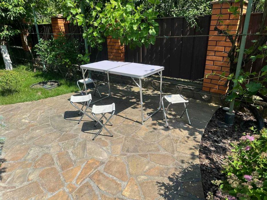 ‼️ Усиленный стол + 4 стула для пикника, рыбалки и туризма.  3️⃣ цвета