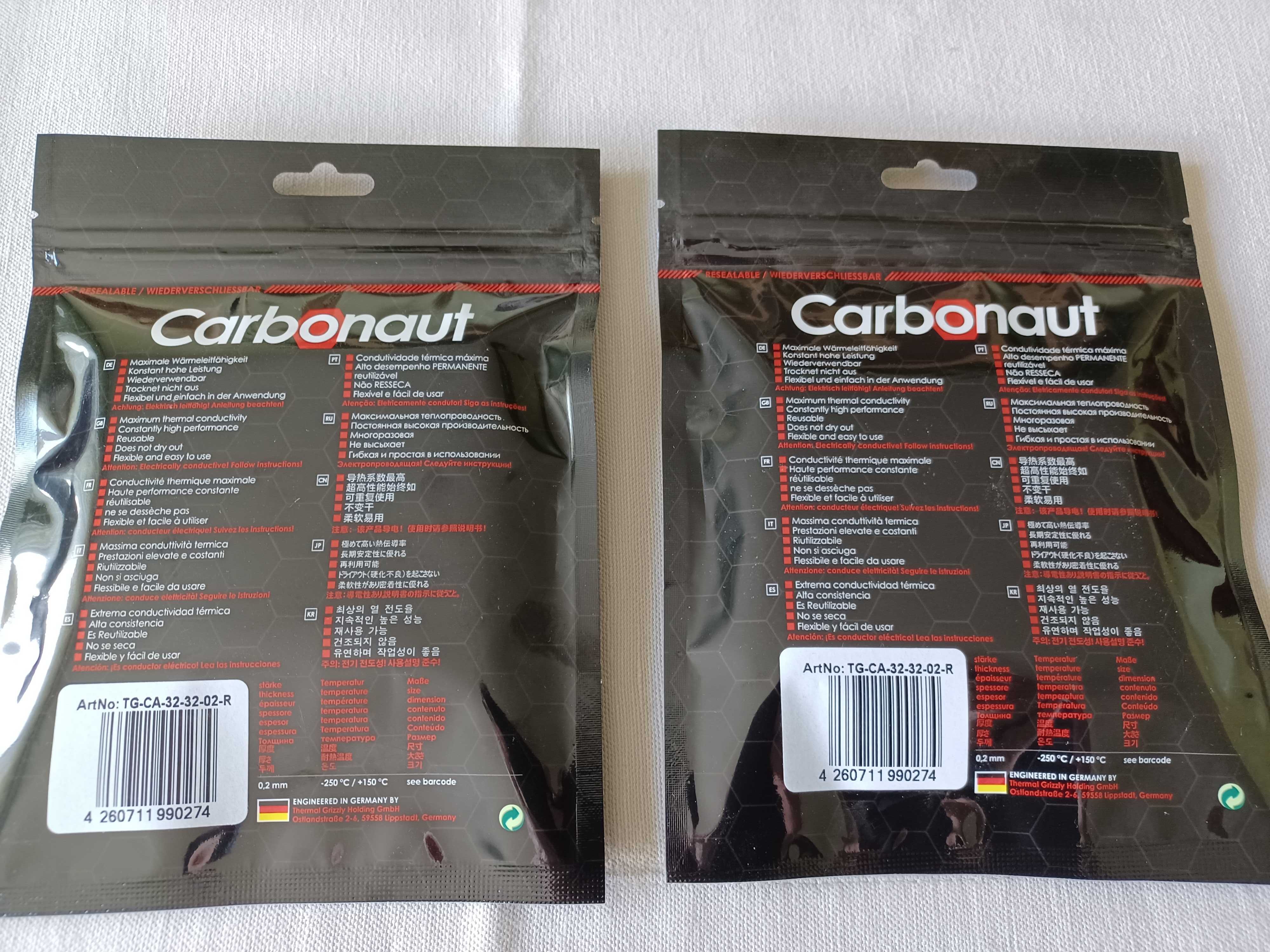 THERMAL GRIZZLY CARBONAUT 32x32 termopad Zestaw 2 sztuki! Nowe