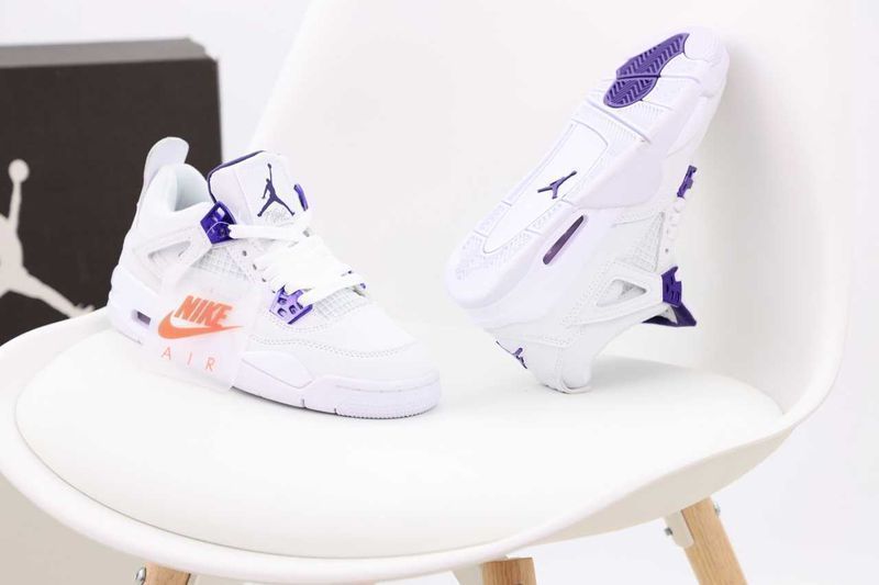 Кроссовки Nike Air Jordan 4 White/Purple | / кросівки