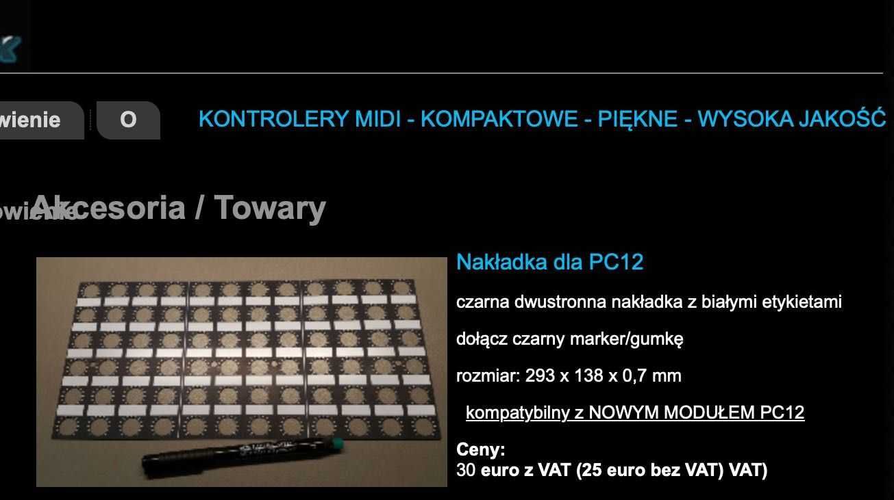 Faderfox PC12 Kontroler MIDI - 72 pokrętła + Nakładka z etykietami
