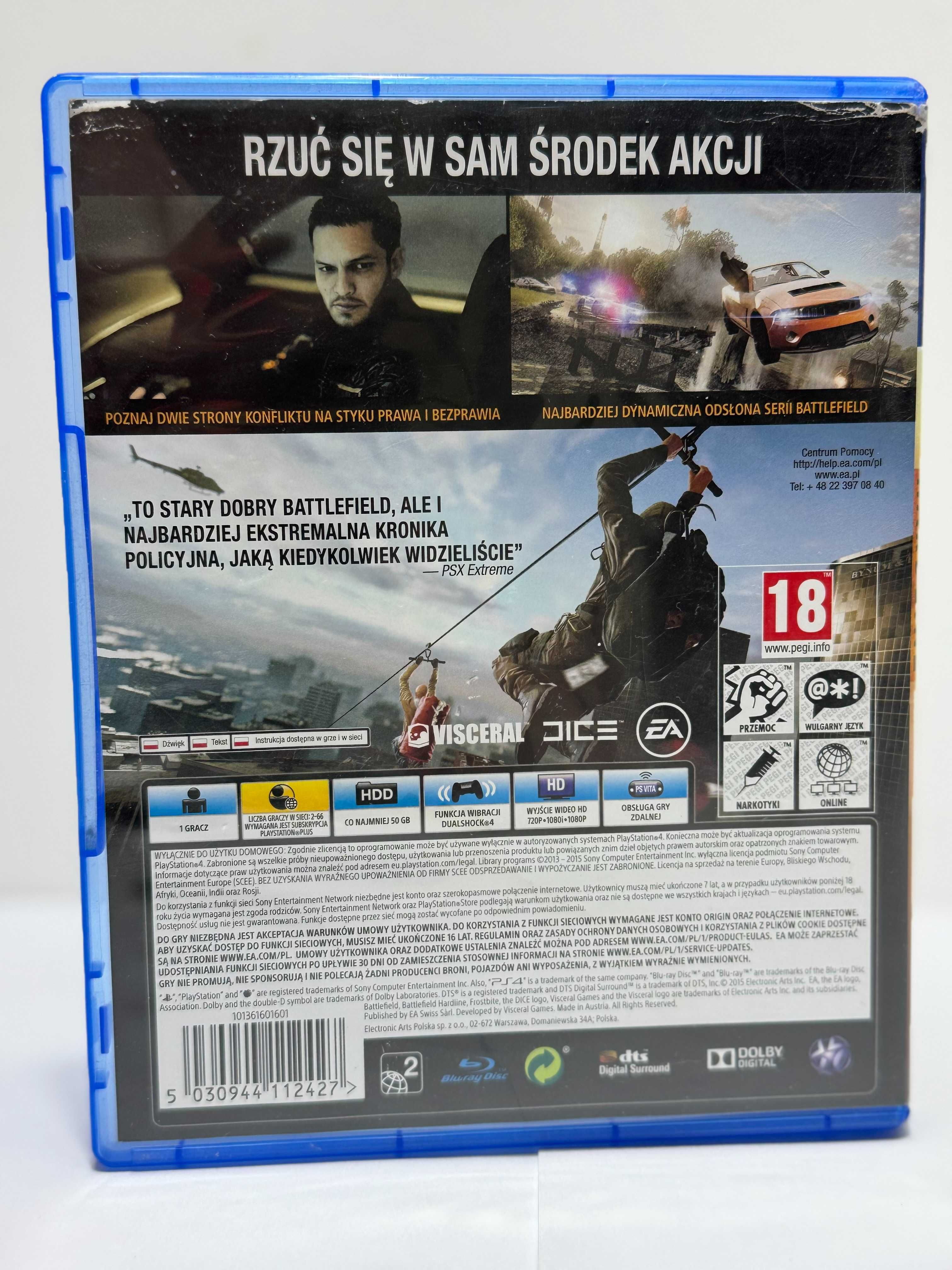 Gra Battlefield Hardline na PS4 Playstation 4, POLSKA wersja, bdb stan
