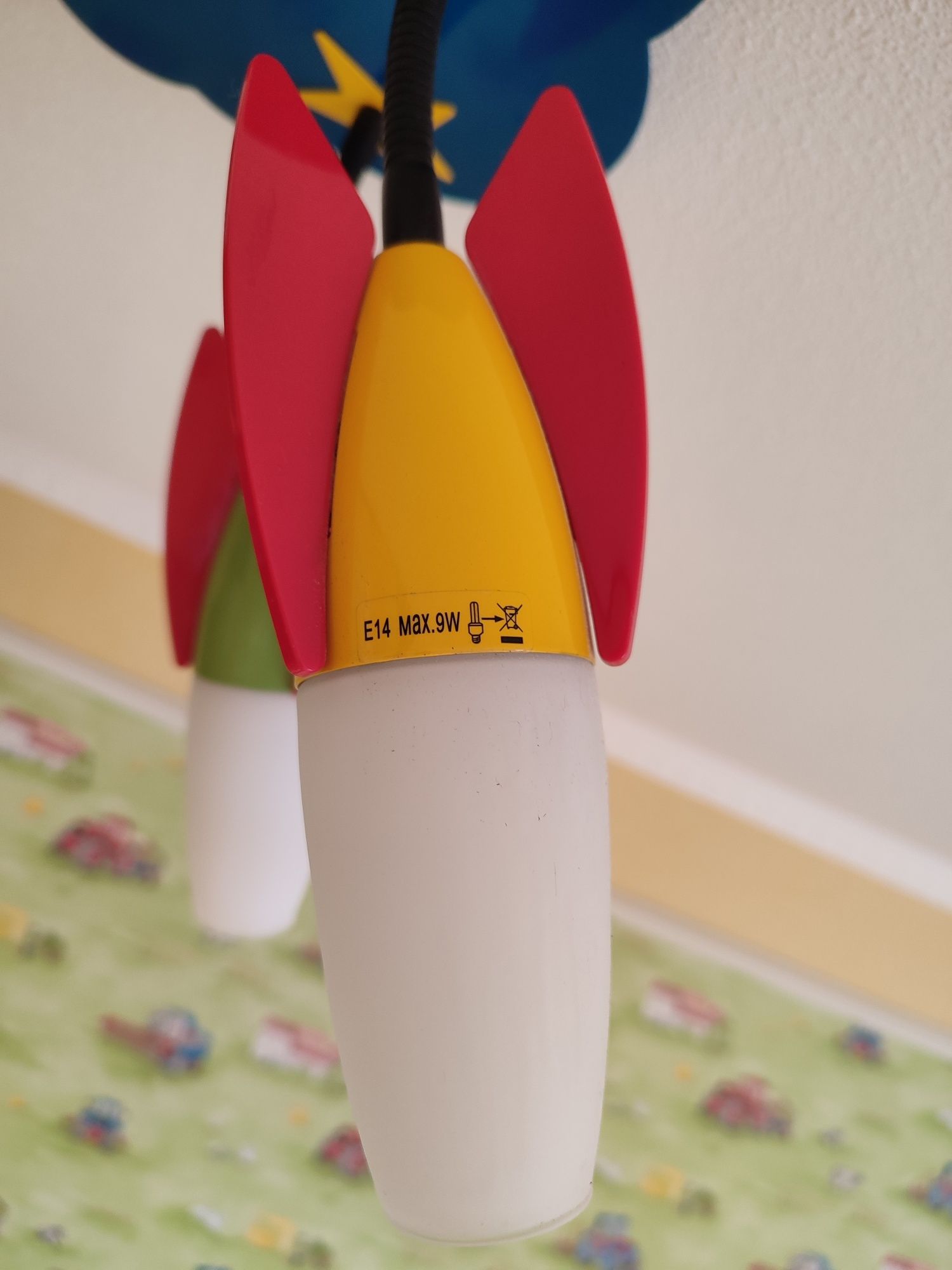 Люстра ракети Eglo в дитячу кімнату небо зірочки місяць