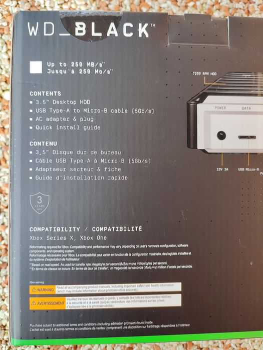 Dysk WD Black D10 12TB, USB 3.0 for XBOX. Nowy.