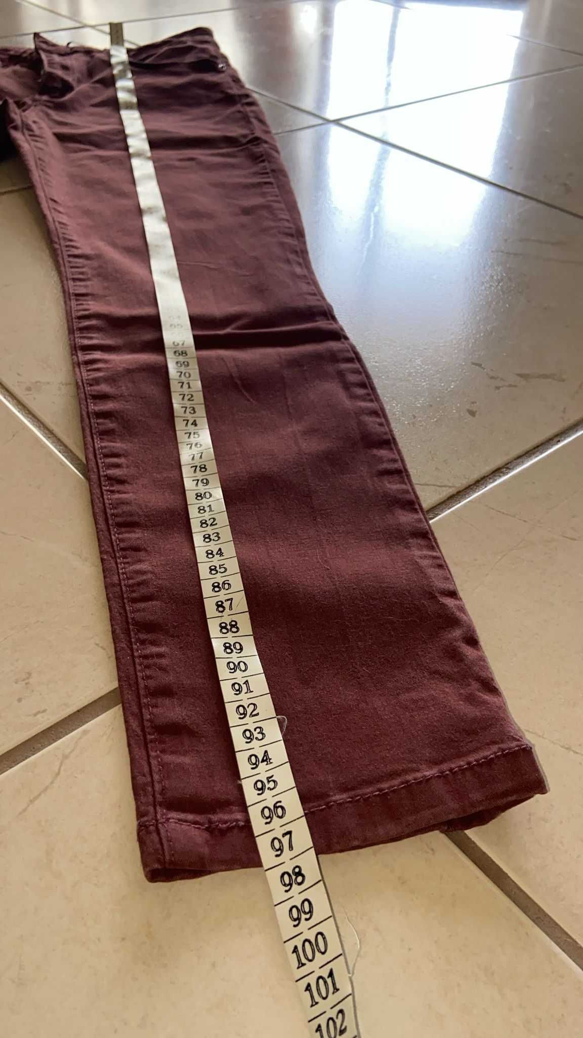 Lefties Women's Denim Pants in Burgundy