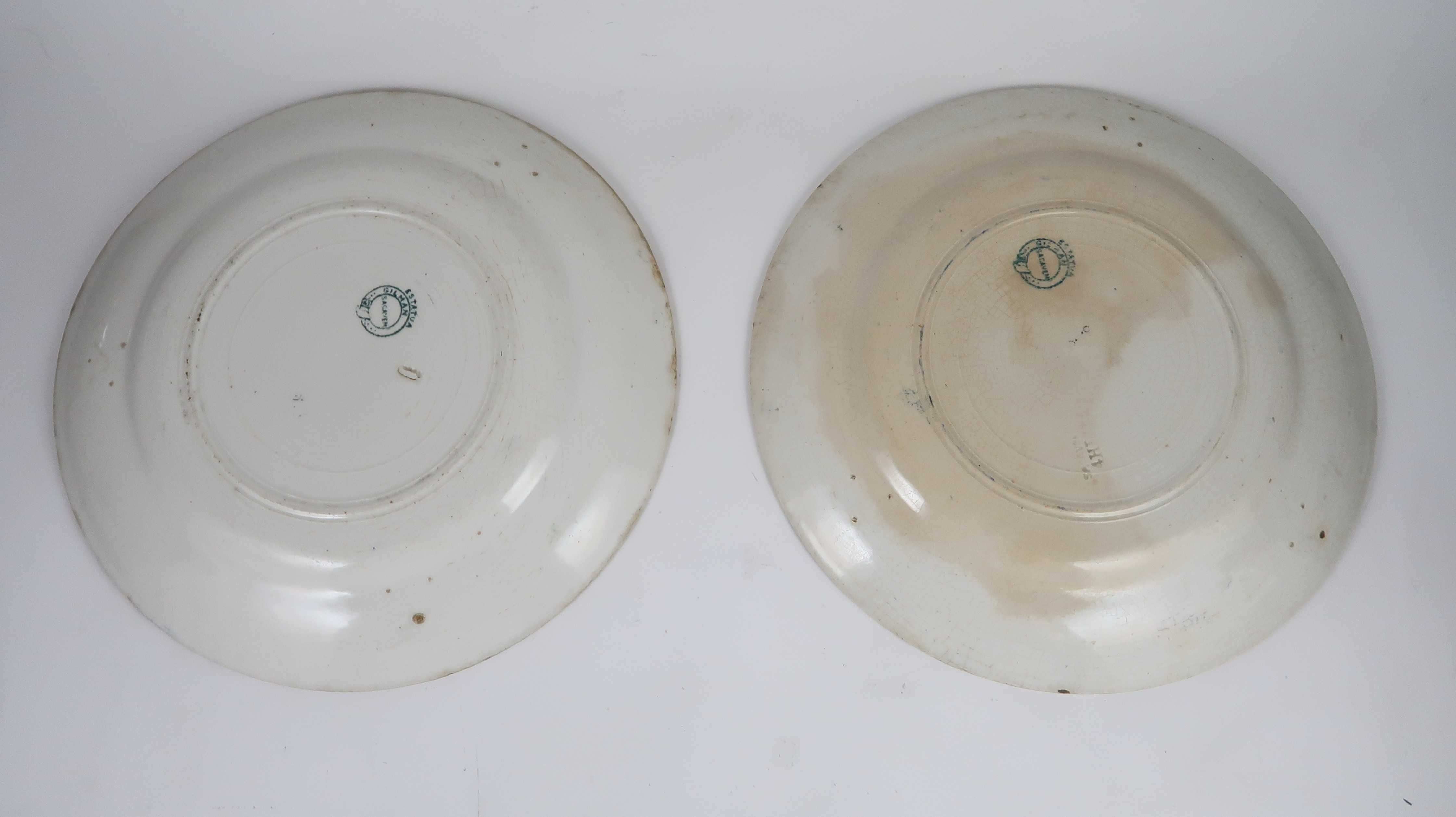 Conjunto de 7 pratos antigos cavalinho verde Sacavém