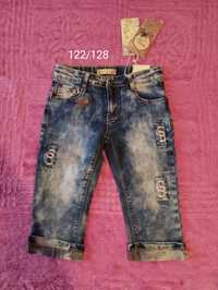Spodnie jeansowe 3/4 rozmiar 122/128 nowe