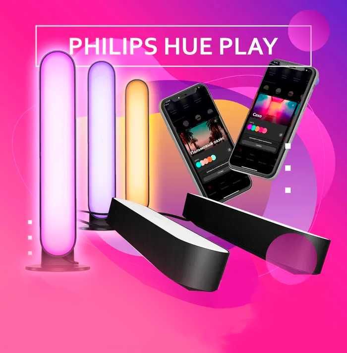 Розумні світлодіодні LED панелі Philips Hue Play 2шт HomeKit