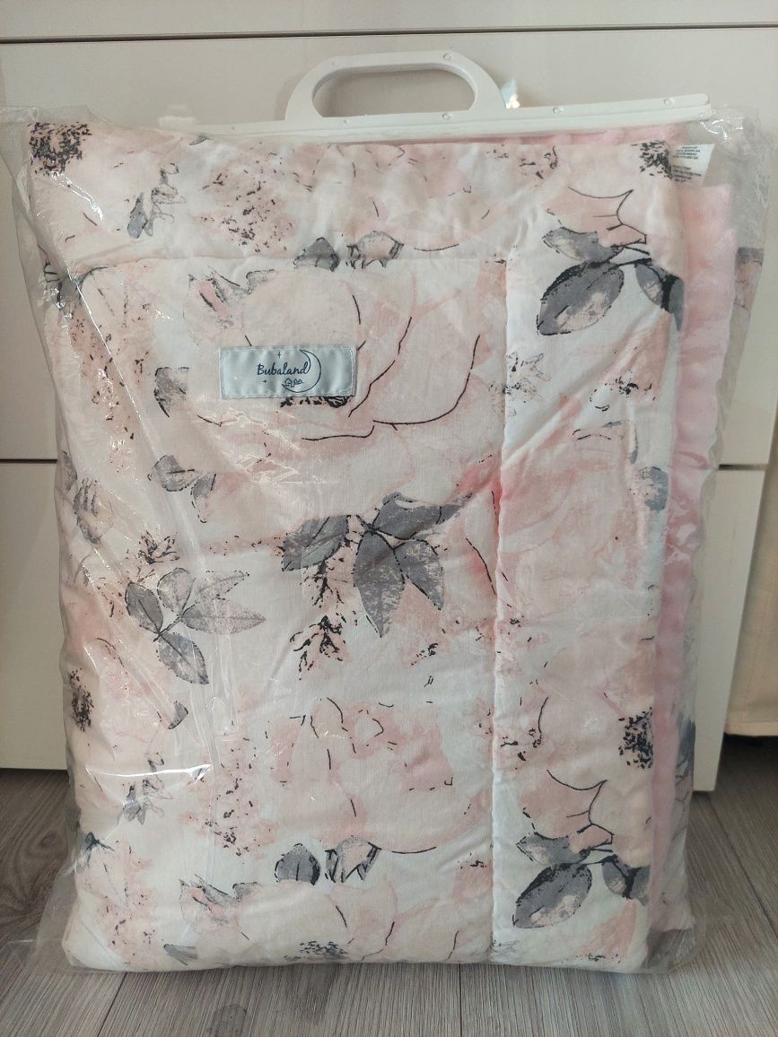 Kocyk-kołderka i poduszka flowers różowe minky 75X100 cm, NOWE!