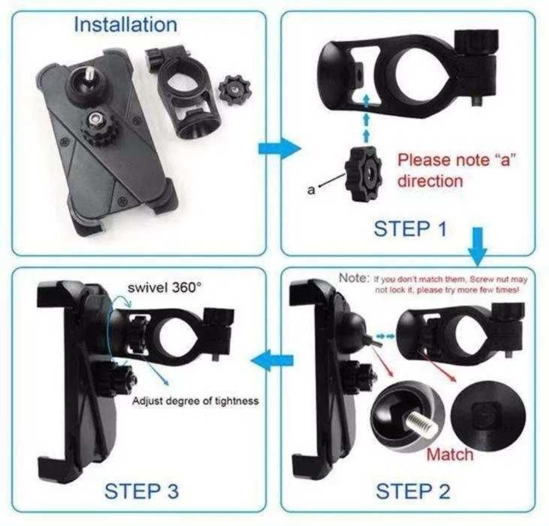 Suporte Universal de telemóveis, Motos / Motas / Bicicletas ( Novo )