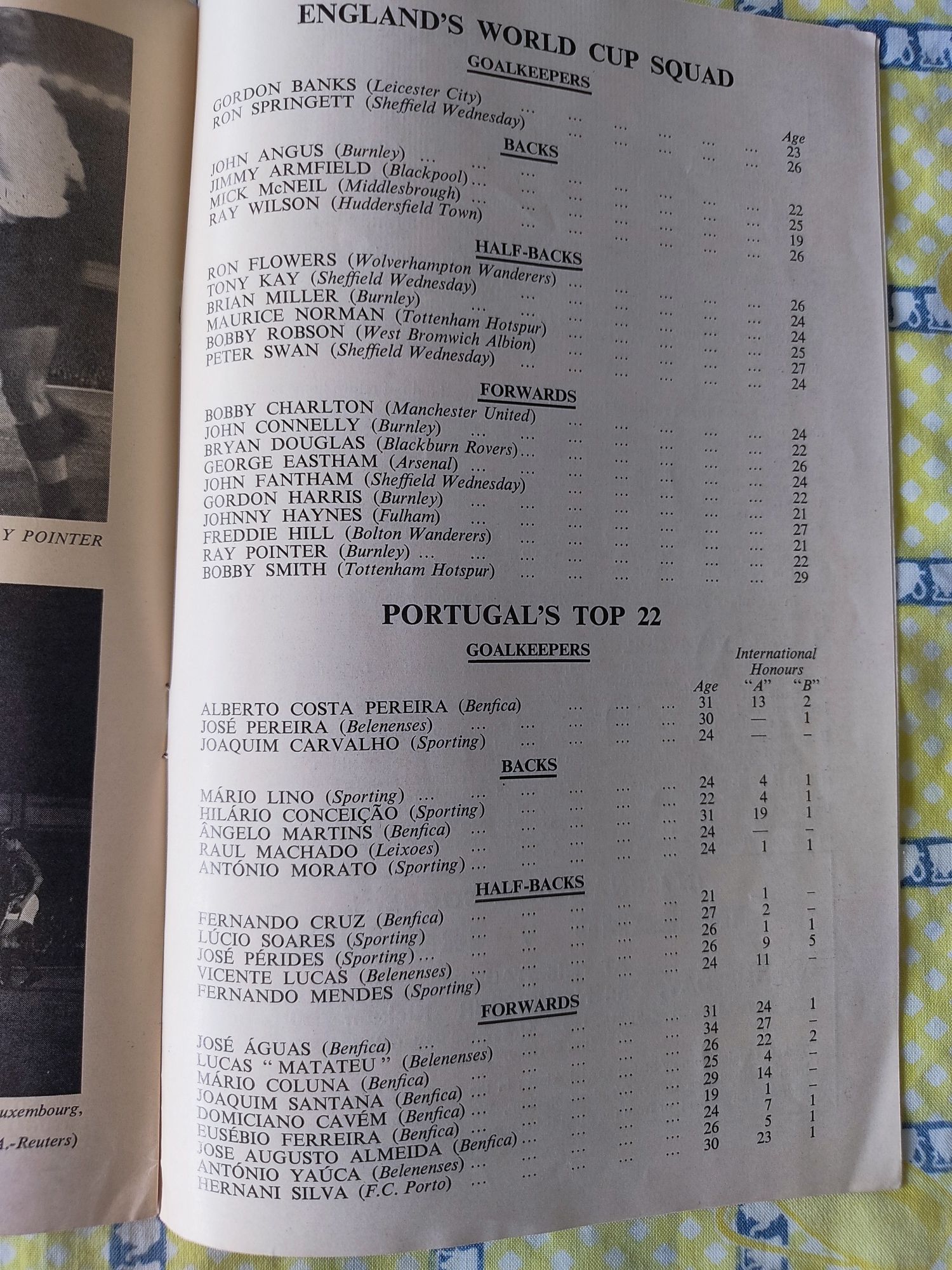 Programa Inglaterra Portugal 1961