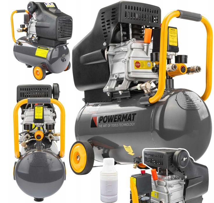Kompresor Olejowy 24L Sprężarka 8 BAR 206 l/min 230V WYDAJNY 2 lata gw