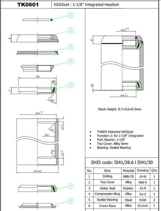 TOKEN TK060 - Stery 1.1/8 -34-41mm Dwa Ustawienia