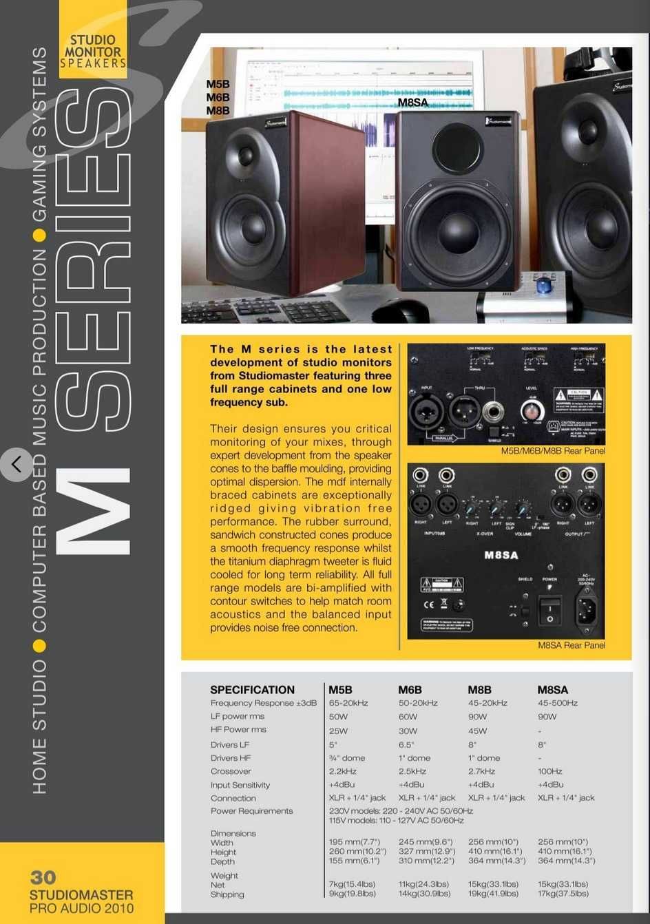 Monitory studyjne Studio Master M5B