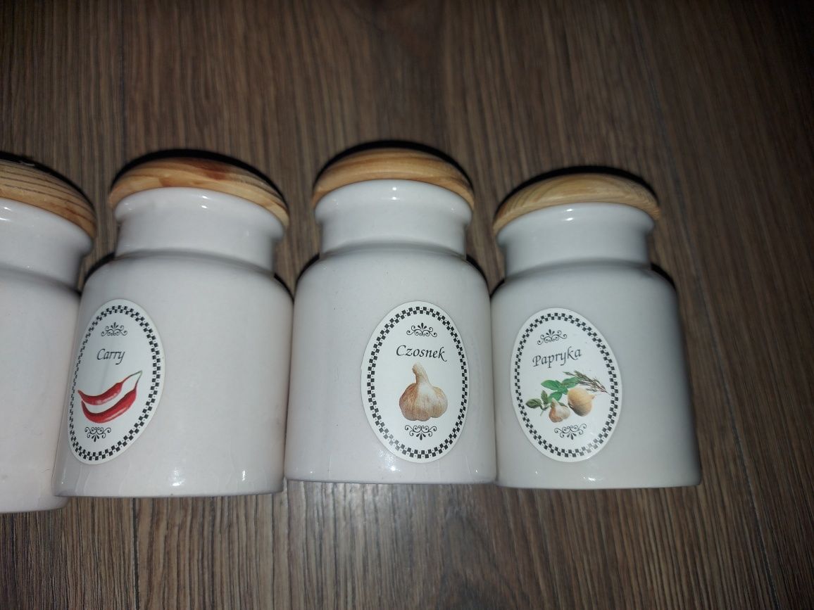 Pojemniki na przyprawy NOWE porcelana prezent dla babci mamy