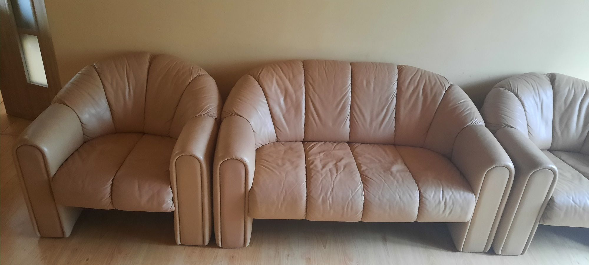 Sofa skórzana dwójka plus 2 jedynki