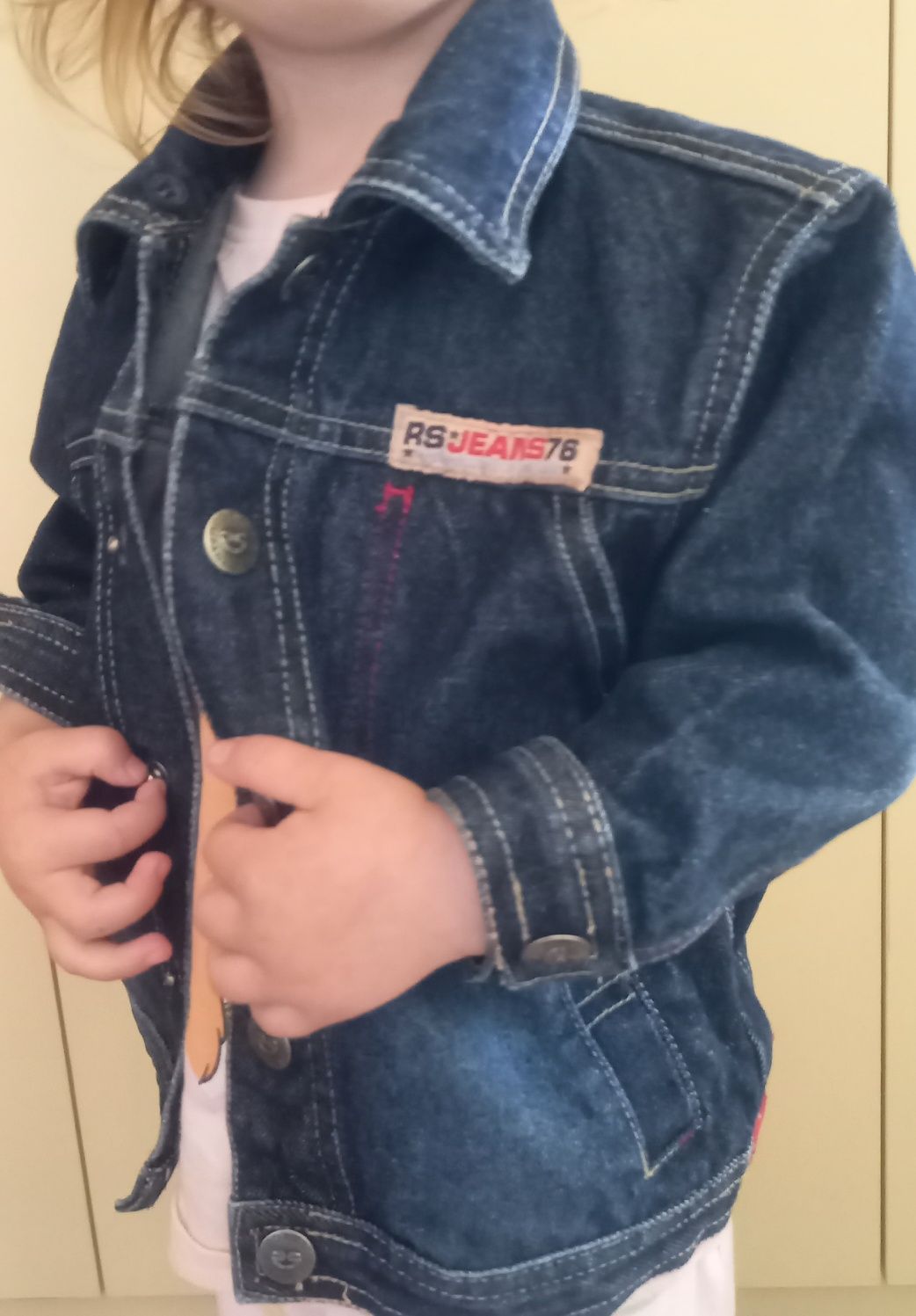 Wyprzedaż, Kurtka katana jeansowa okolo 92cm,18m-24m super aplikacja R