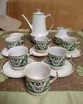 Serwis kawowy porcelanowy Chodzież "Roman" - PRL
