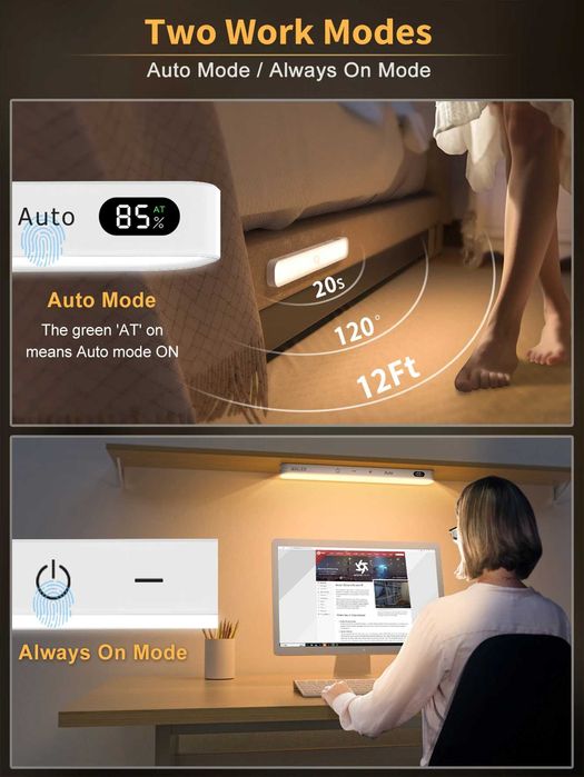 Лампи LED з датчиком руху WILLED Біле і тепле світло 1300mAhАкумулятор