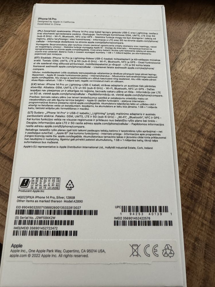 IPhone 14 Pro 128 GB wraz z ładowarką, folią oraz etui