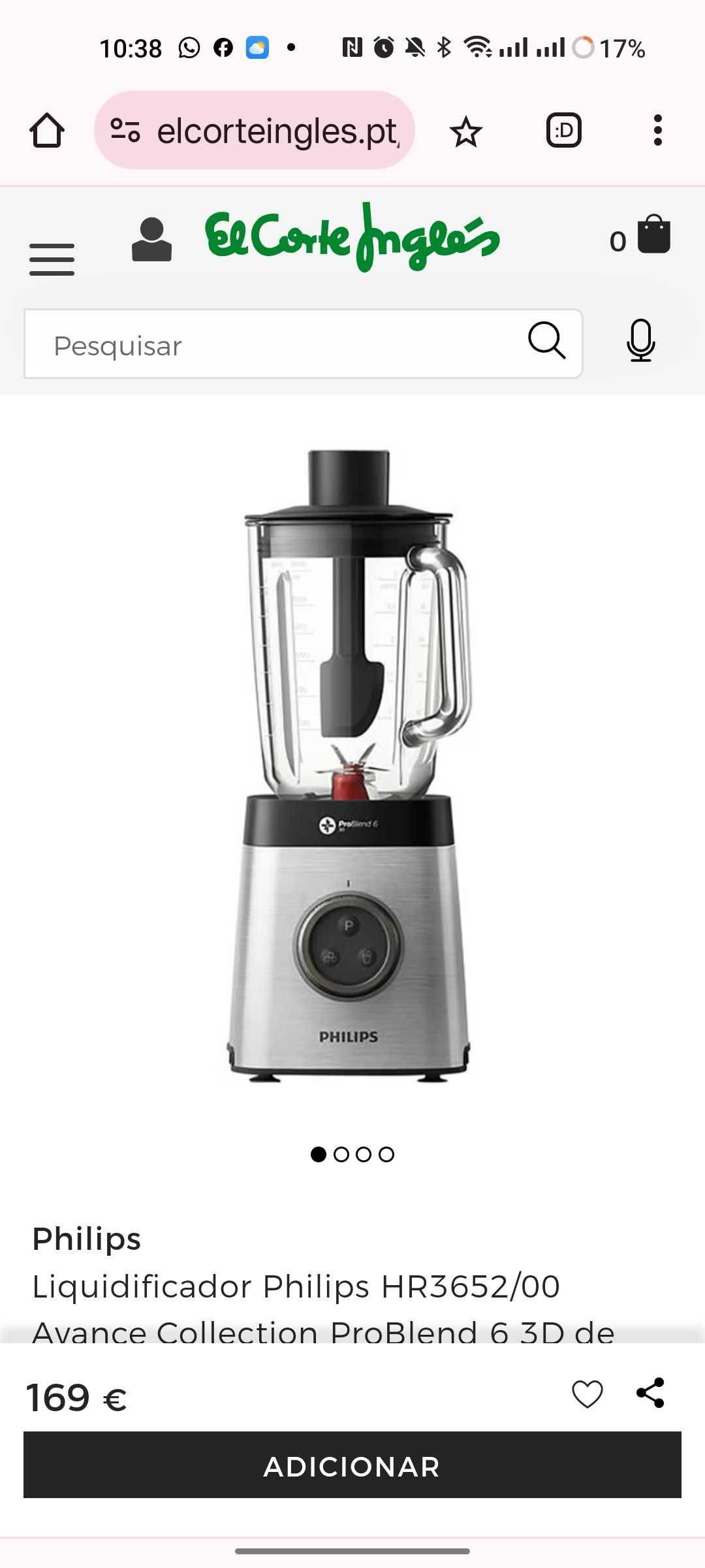Liquidificador Philips HR3652/00 Avance Collection ProBlend 6 3D