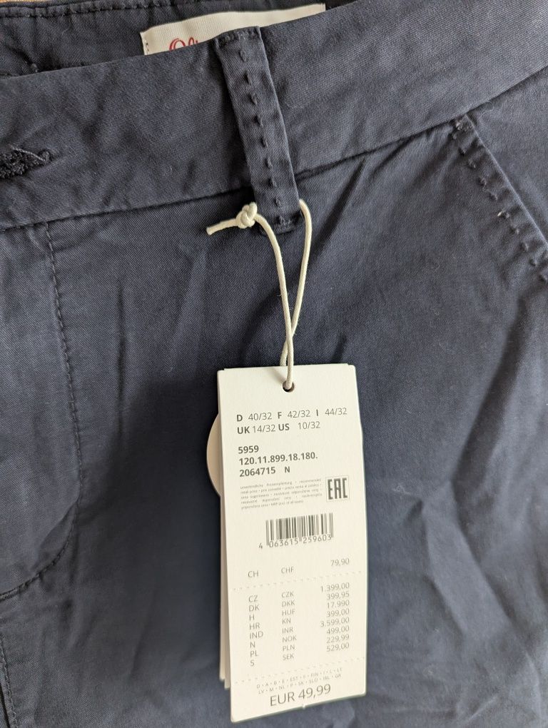 Штани брюки чінос chino s.Oliver нові синій колір (navy blue)
