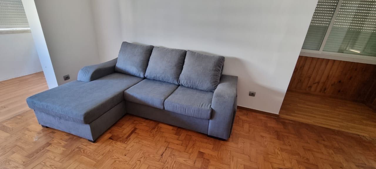 Sofá de Canto com Chaise – Cinza