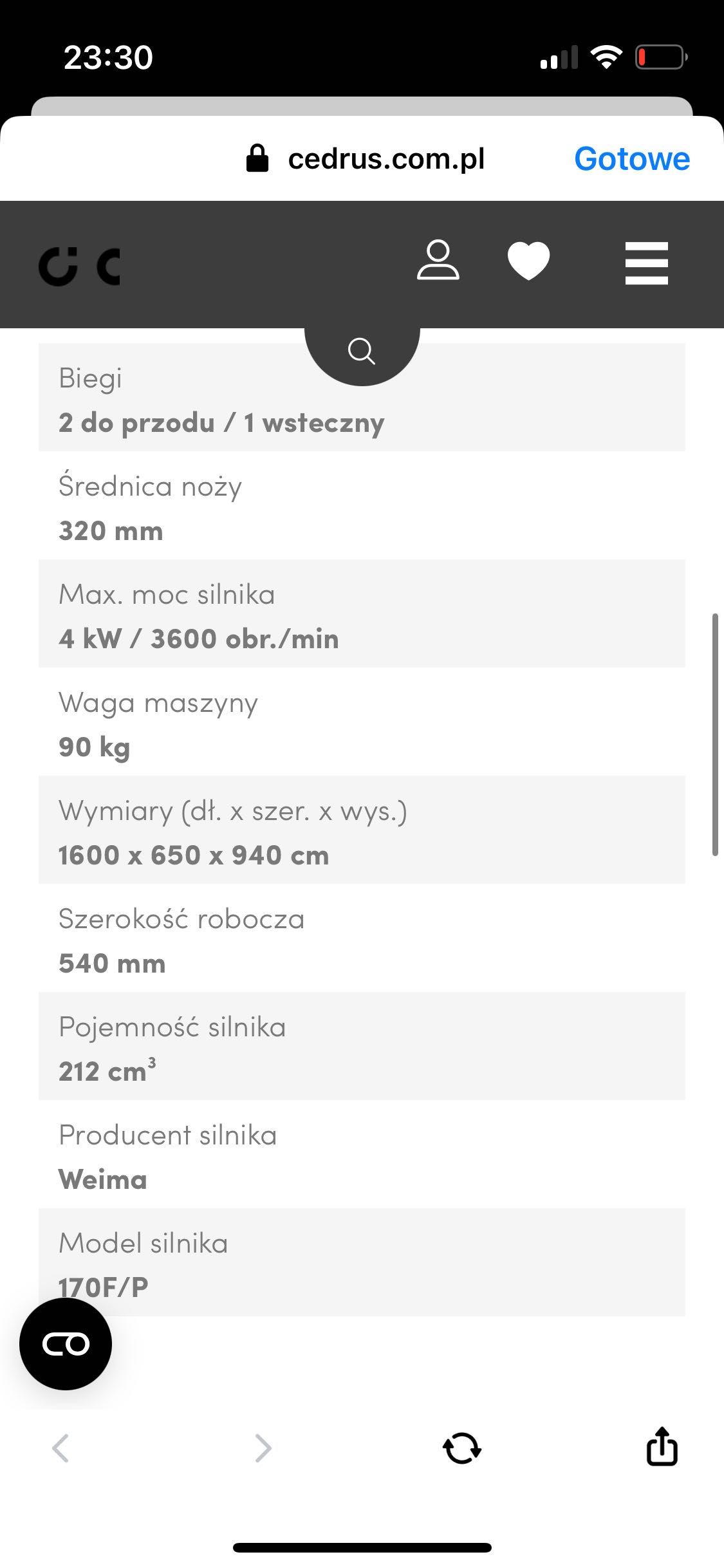 Glebogryzarka CEDRUS 54cm Weima WM170F/P PROMOCJA!!