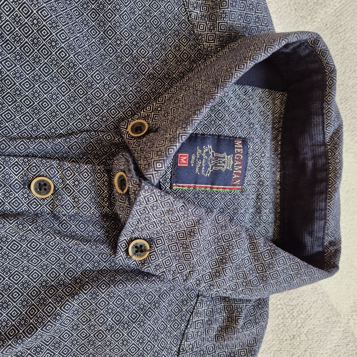 Koszula męska r. M, granatowa, s. Bdb